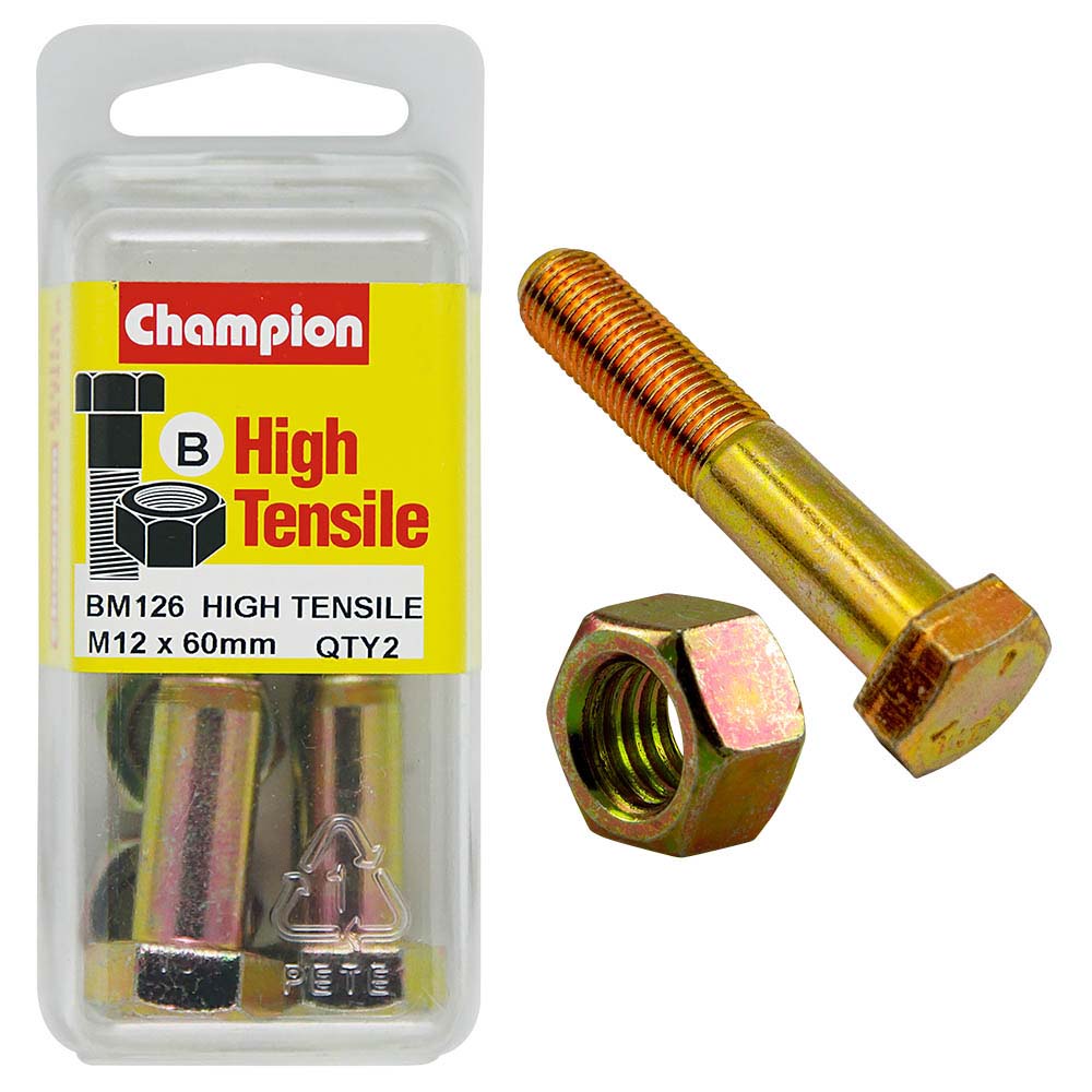 Champion 12 x 60 Bolt And Nut (B) - Gr8.8
