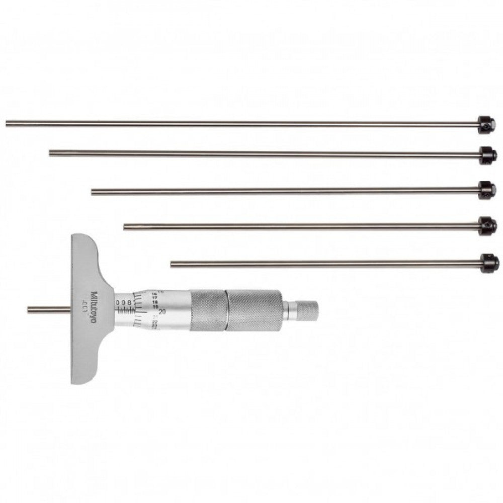 Mitutoyo Depth Micrometer 0-6" x 2.5" Base With 6 Rods