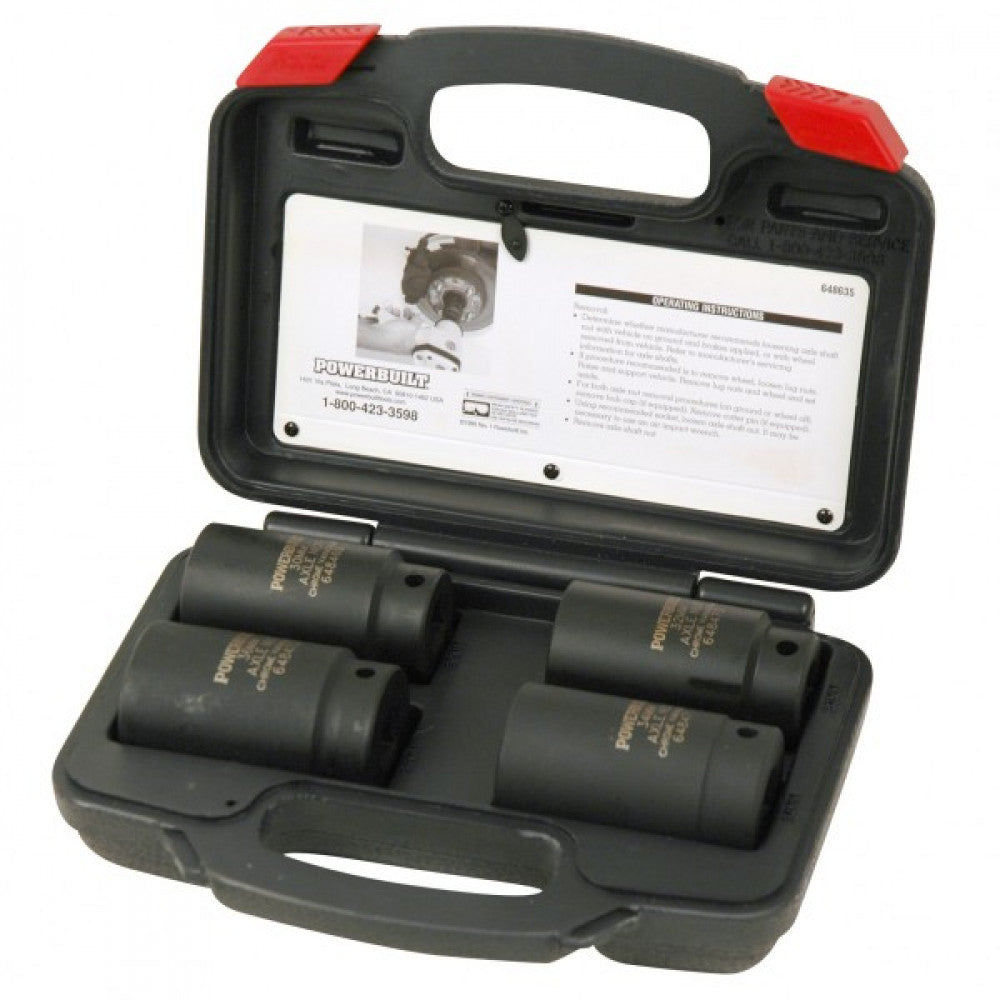 Powerbuilt 1/2Dr 4Pc Axle Nut Socket Set