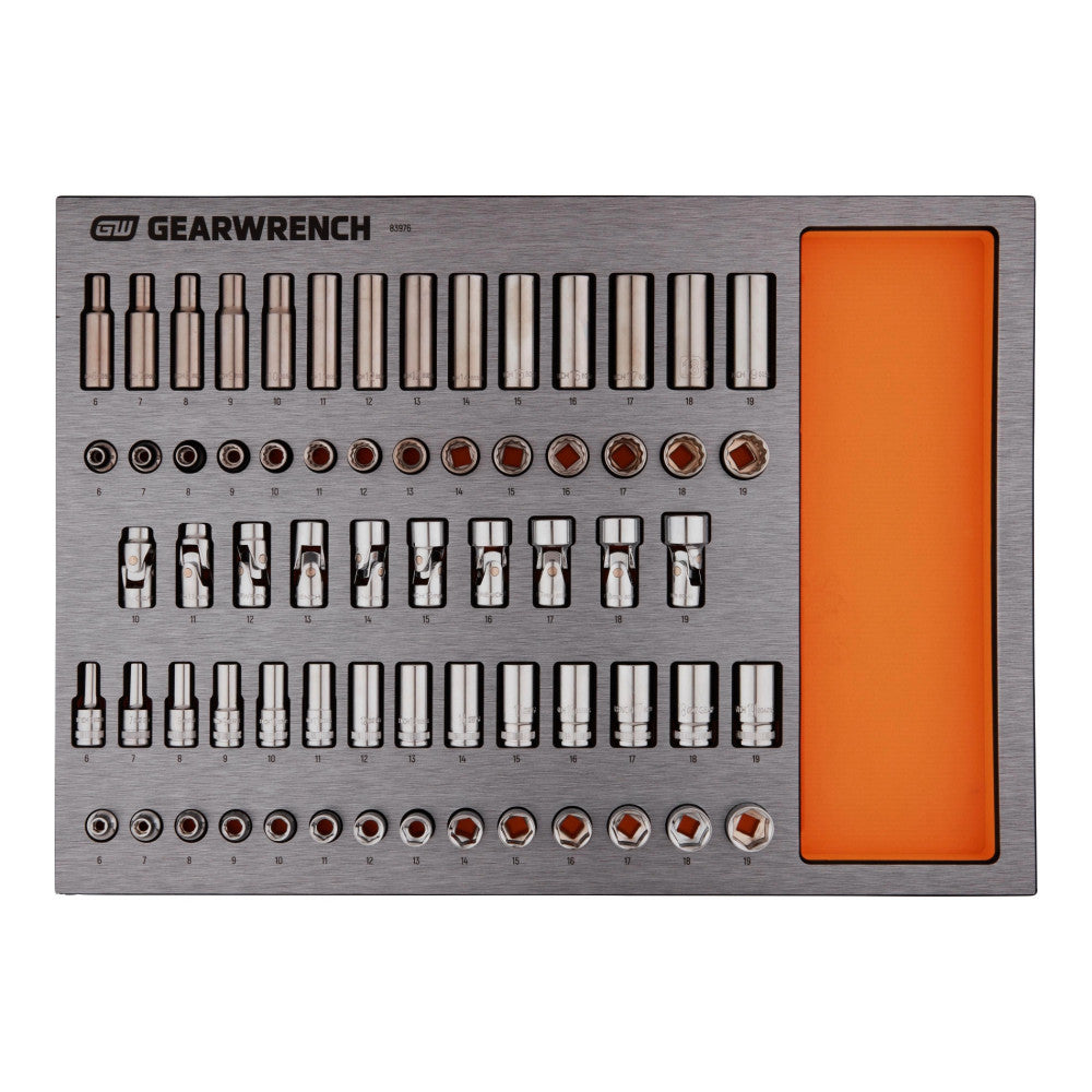 GEARWRENCH 66Pc 3/8in. Drive Metric Socket Set In EVA Tray
