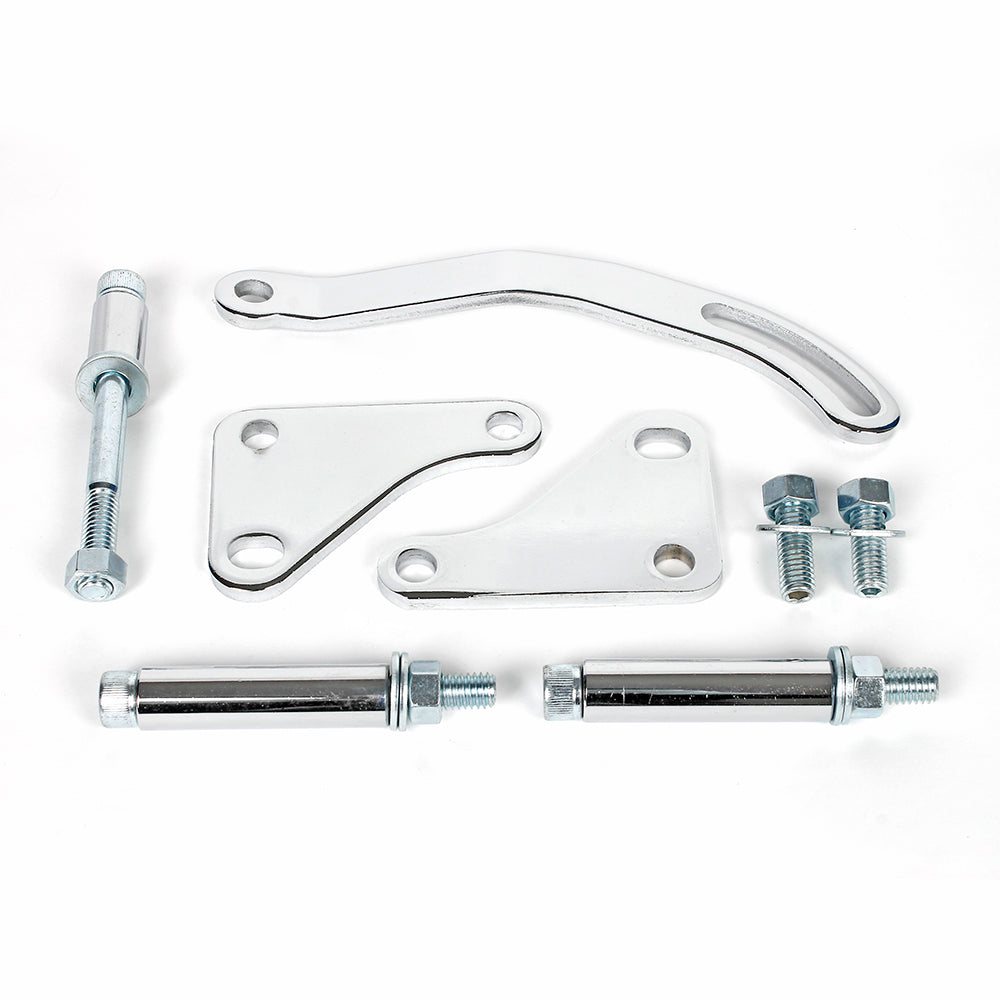 Chev SB Power Steering Pump Bracket Kit - Chrome