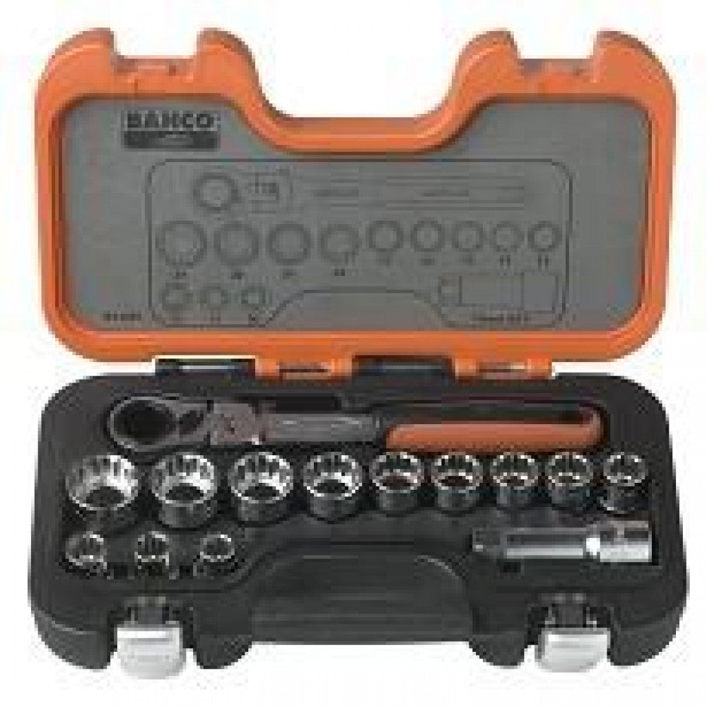 Socket Set 1/2"Dr Pass Through 10-24mm 14Pce S140T Bahco
