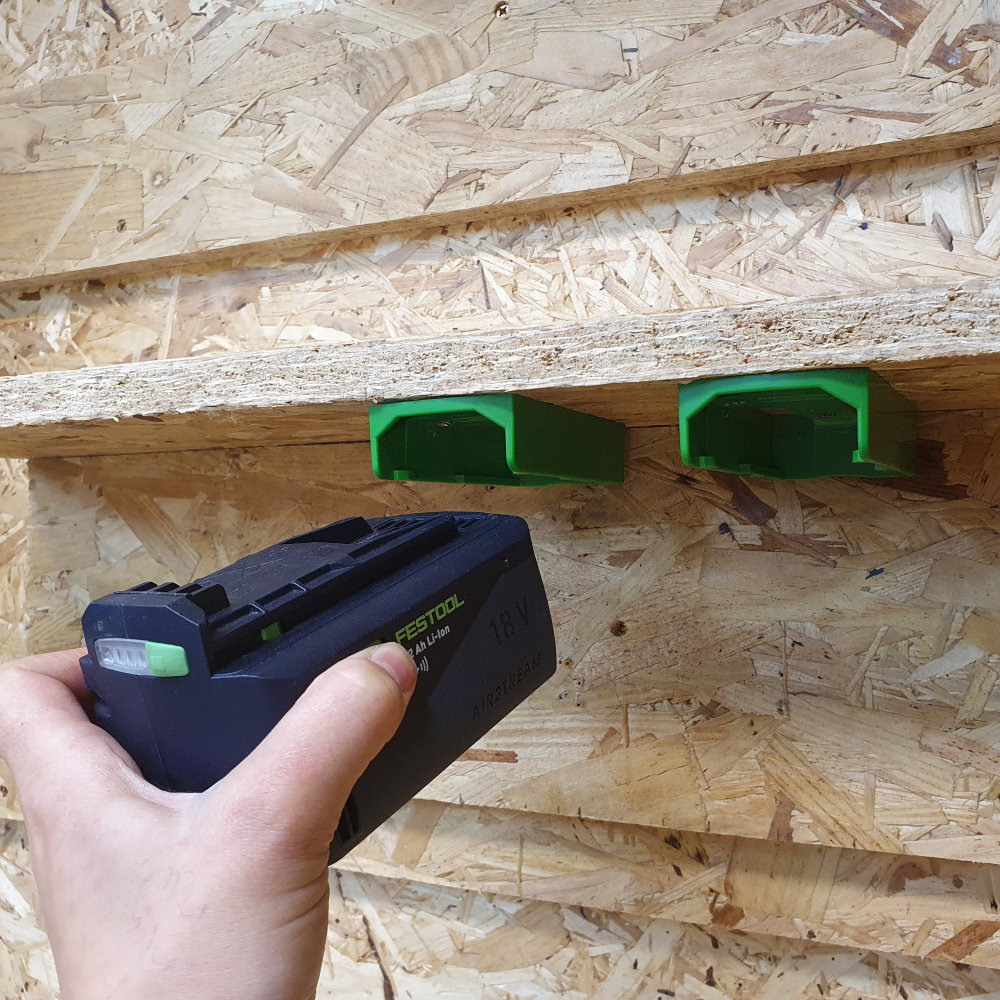 StealthMounts GREEN BATTERY MOUNT FOR FESTOOL 18v - 6 Pack