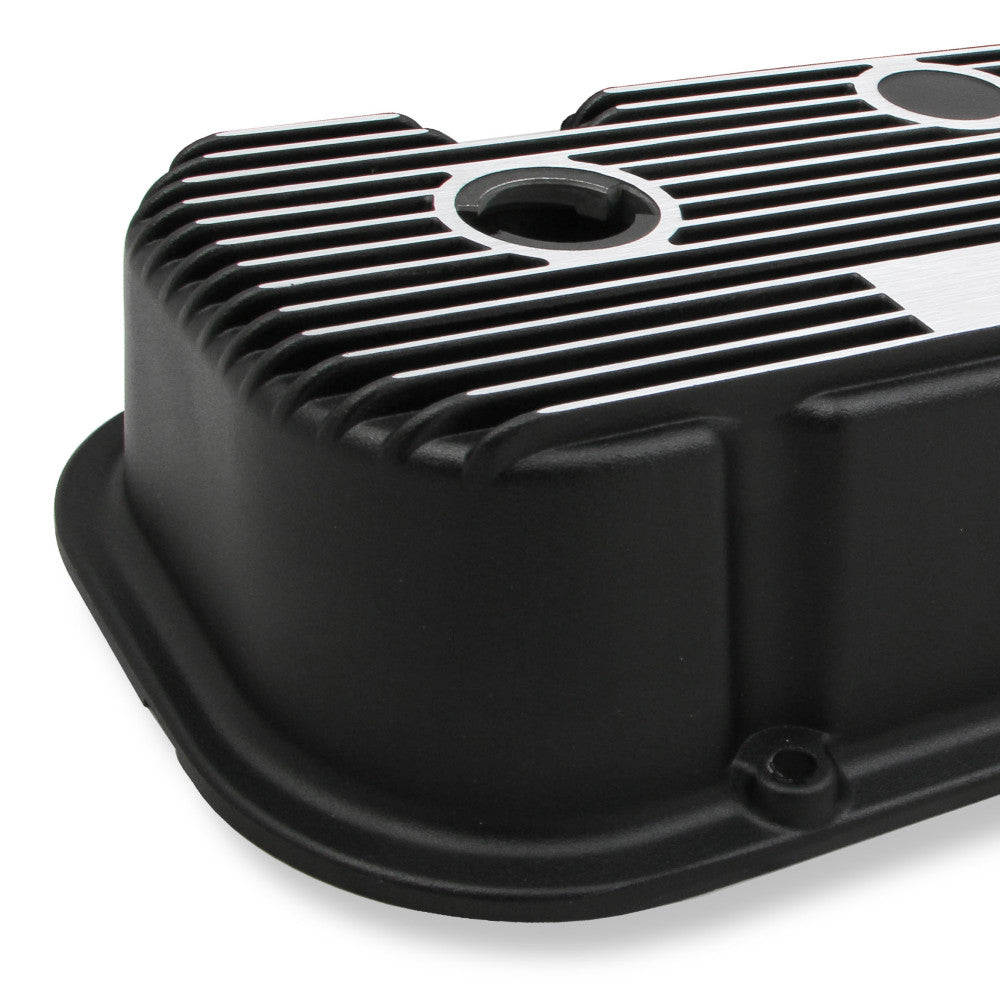 Holley Valve Covers Chev Big Block Black Cast M/T Vintage Series Set#241-85