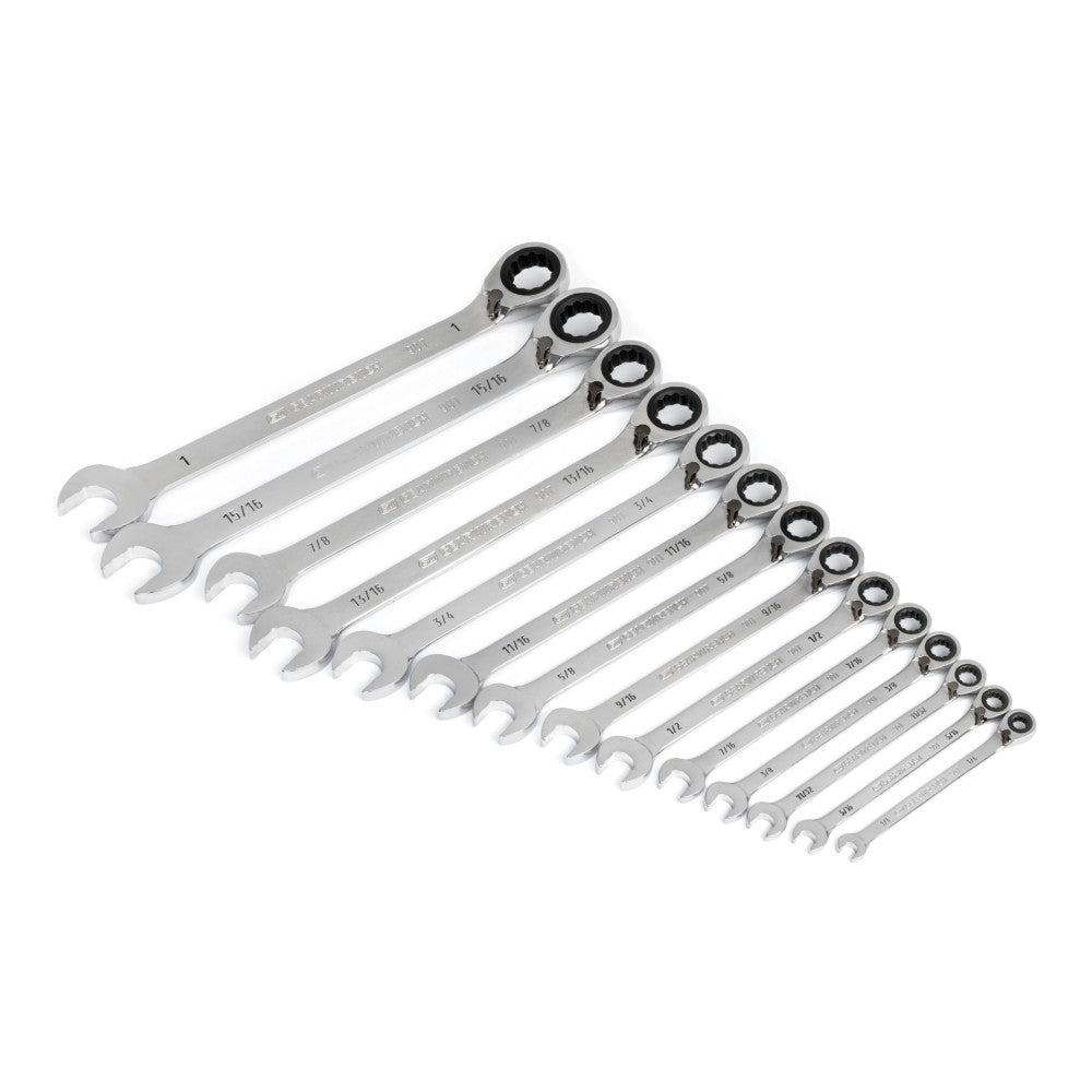 GEARWRENCH 14Pc 90-Tooth 12-Point SAE Reversible Ratcheting Wrench Set