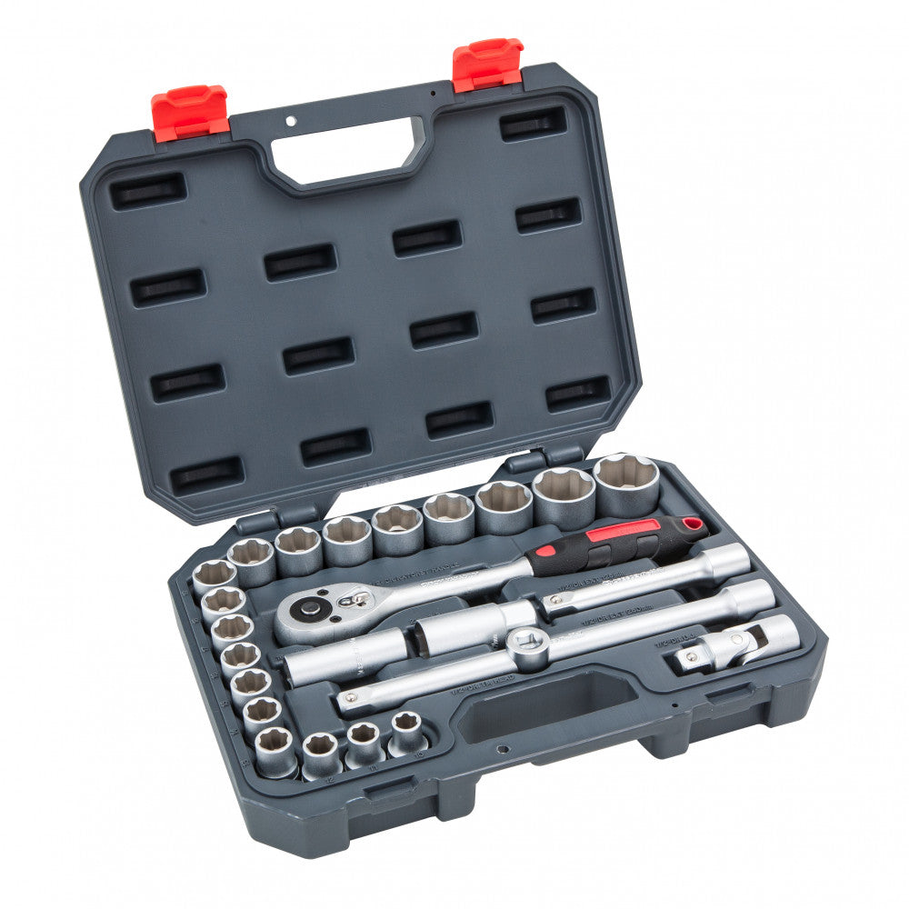 Crescent Socket Set 1/2" Drive Standard Case MET 25Pc