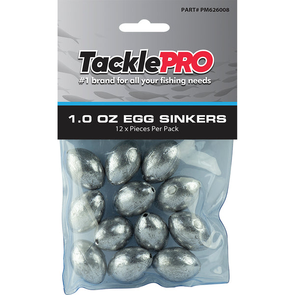 Tacklepro Egg Sinker 1.0Oz - 12Pc