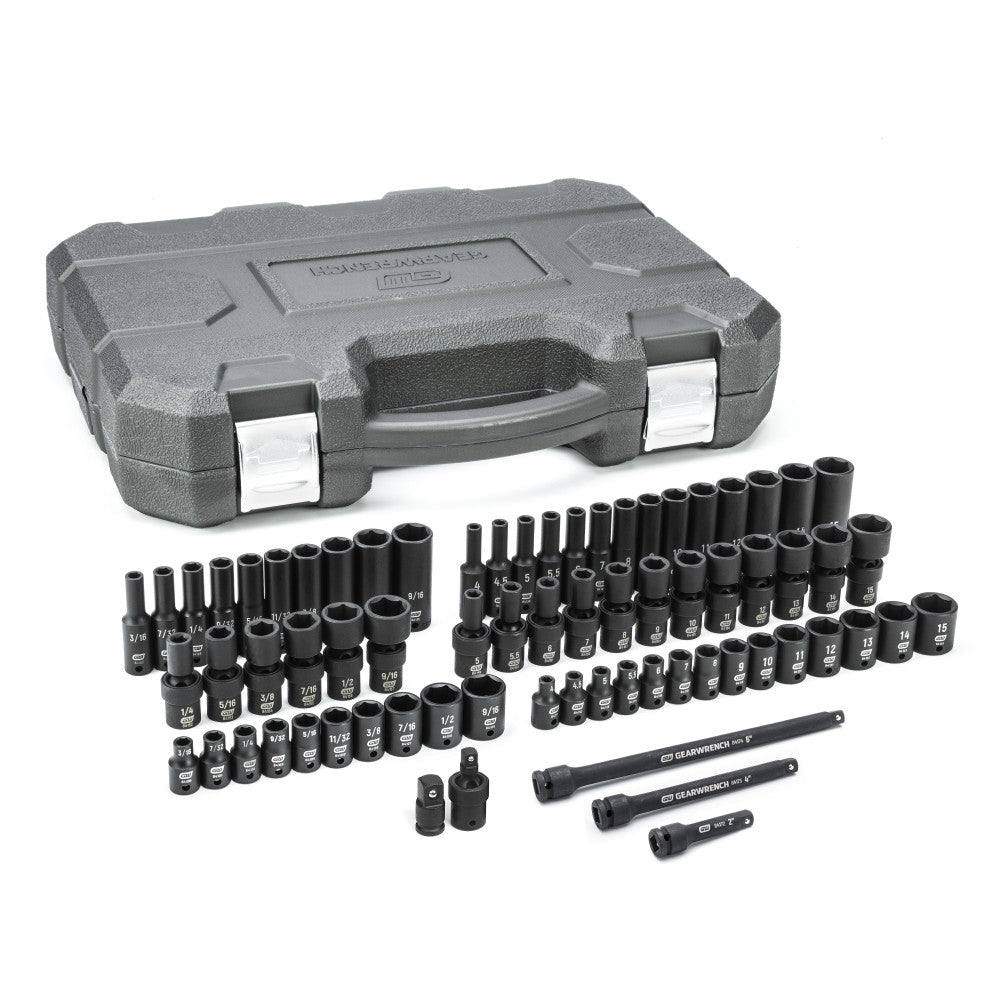 GEARWRENCH Set Socket Imp Sae/Met 1/4in R 71Pc