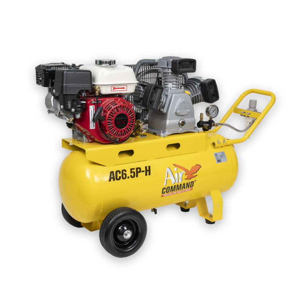Air Command AC6.5P-H Mobile Petrol Compressor 70L Tank Honda GX200 Engine