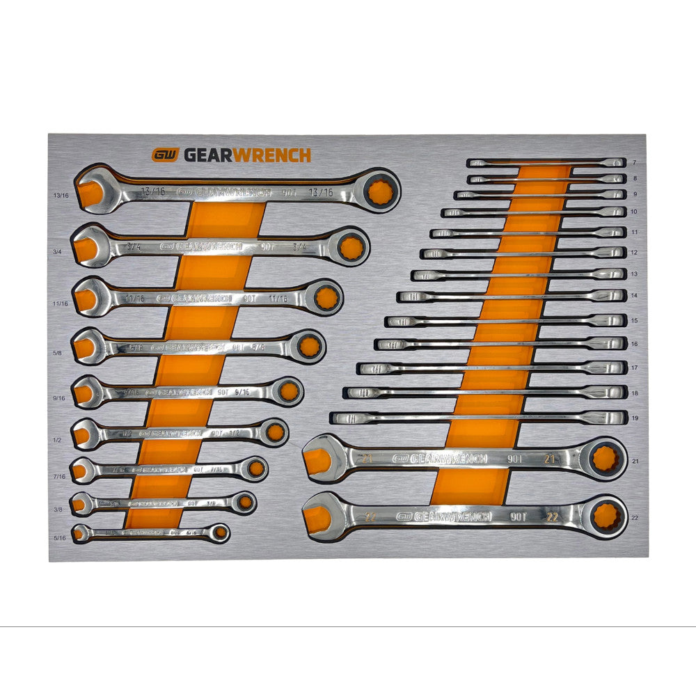 GEARWRENCH 24Pc Ratcheting Wrench Metric & SAE Set In EVA Tray