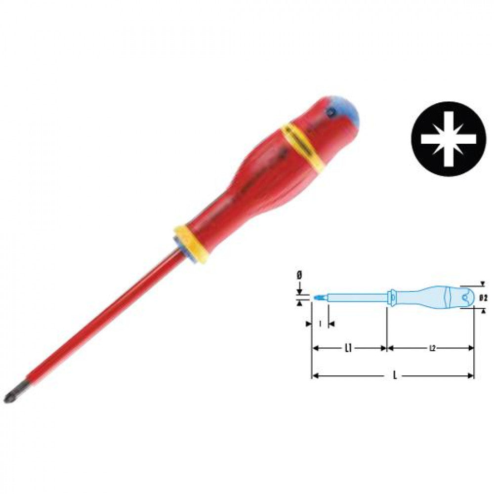 Screwdriver PZ ELE 2 x 100mm Facom AD2x125VE 1000 Volt