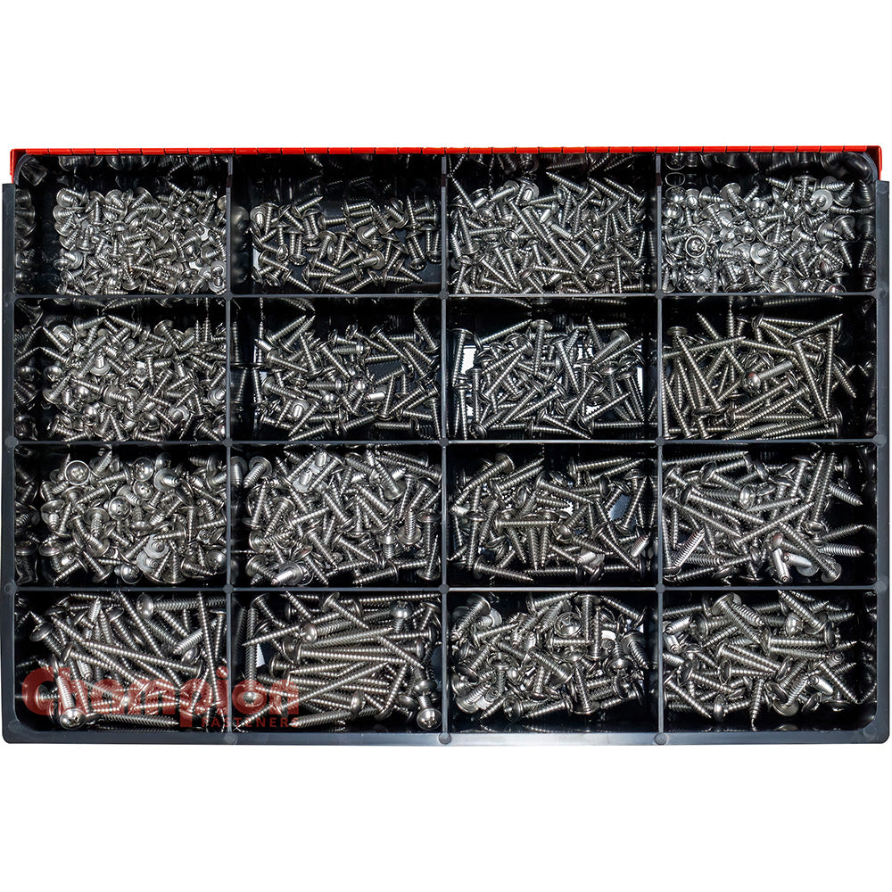 Champion 1150 Piece Ss Mushroom Head S/Tapping Screw Master Kit