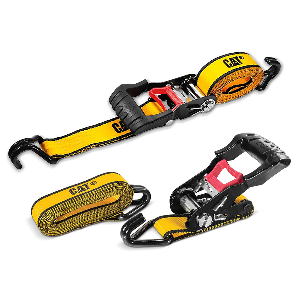 Cat 4.8M x 38mm, 2pc Ratchet Tie-Down Strap - 1,020KG