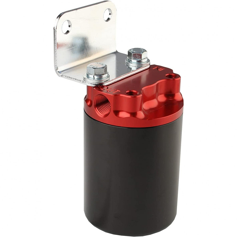 Aeromotive Stainless Steel Series Canister-Style Fuel Filters, Red/Black