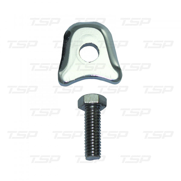 TSP FORD V8 CHROME STEEL OEM STYLE DISTRIBUTOR HOLD-DOWN CLAMP #SP7625