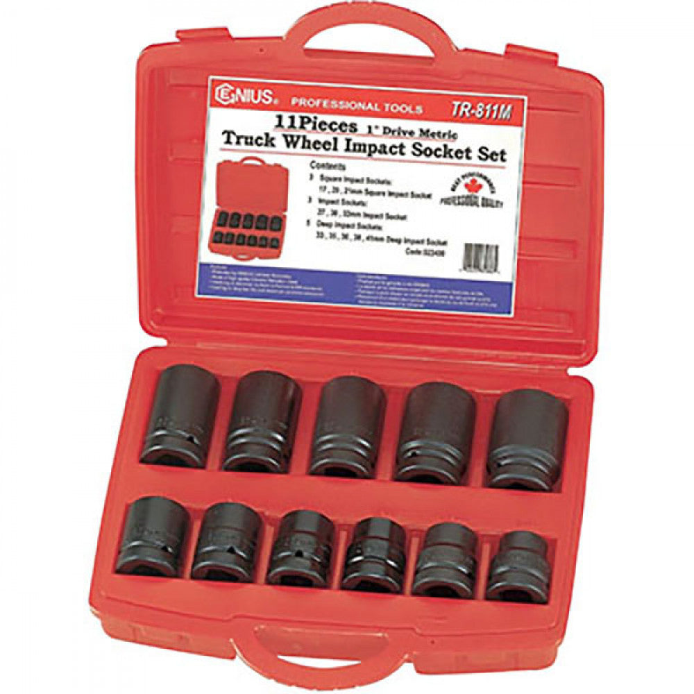 Genius 1" Drive 27-41mm Deep And 17-21mm Sq. Impact Socket Set Budd
