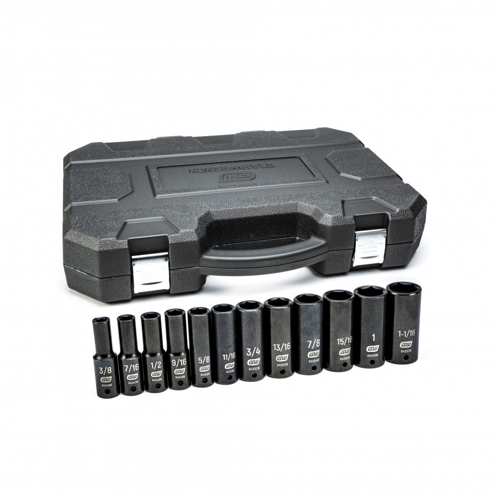 GEARWRENCH 12 Pc. 1/2" Drive 6 Point Deep Impact SAE Socket Set