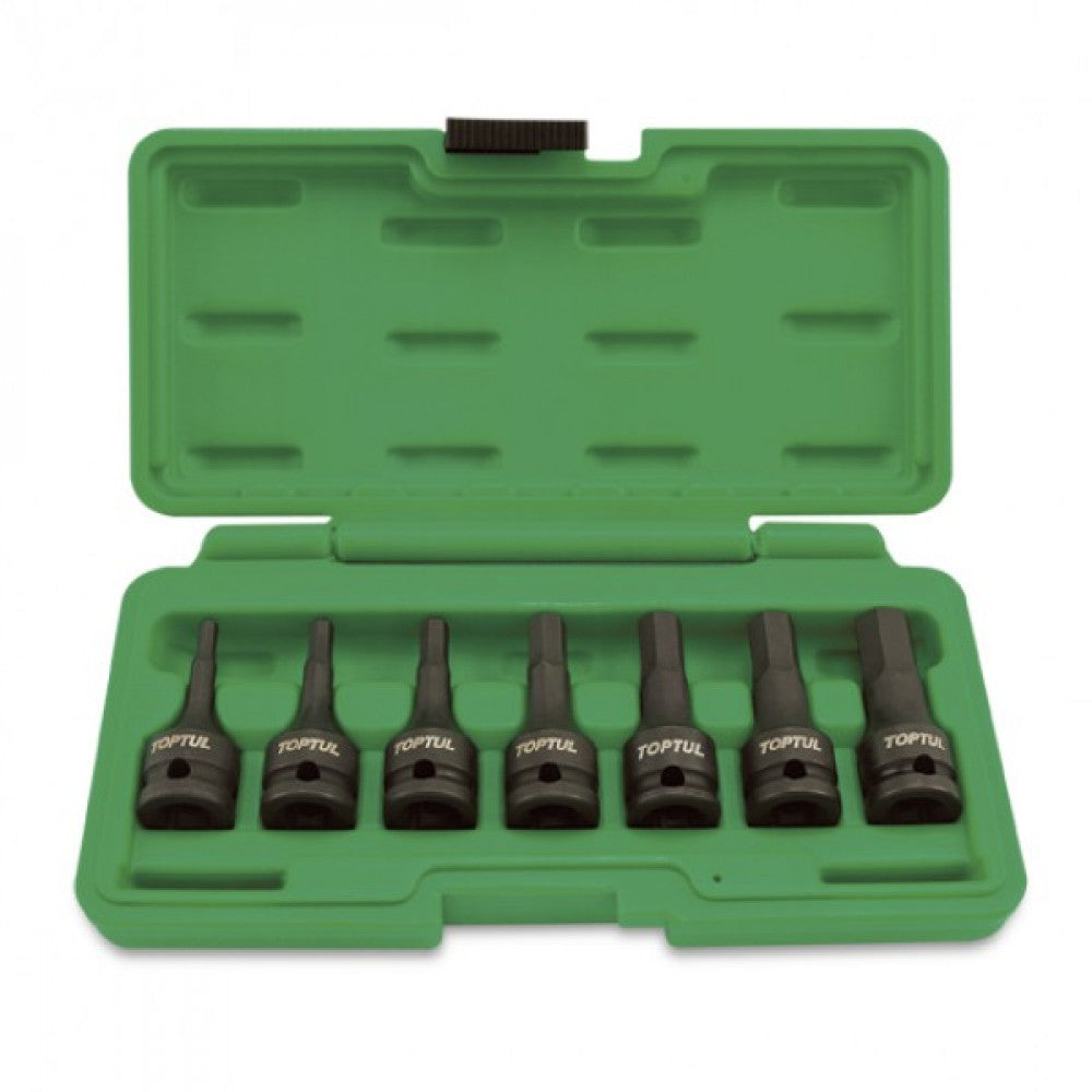 Toptul Impact Hex Bit Socket Set 3/8” Drive 7 Pce