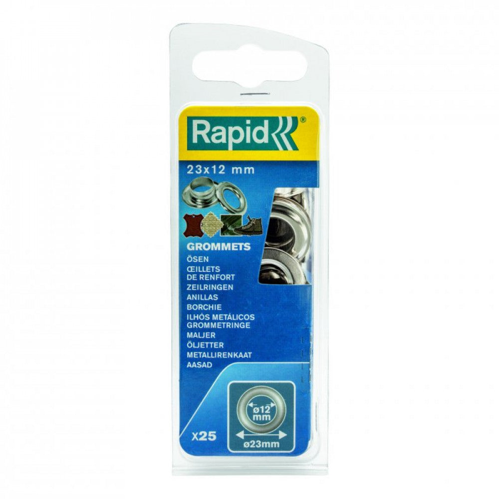 Rapid Grommets 12x23mm + 2 Metal Tools 25pc
