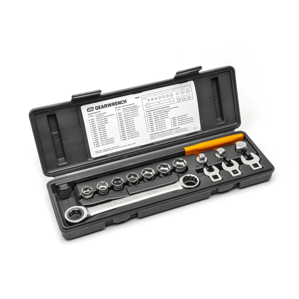 GEARWRENCH 15Pc Ratcheting Serpentine Belt Tool Set