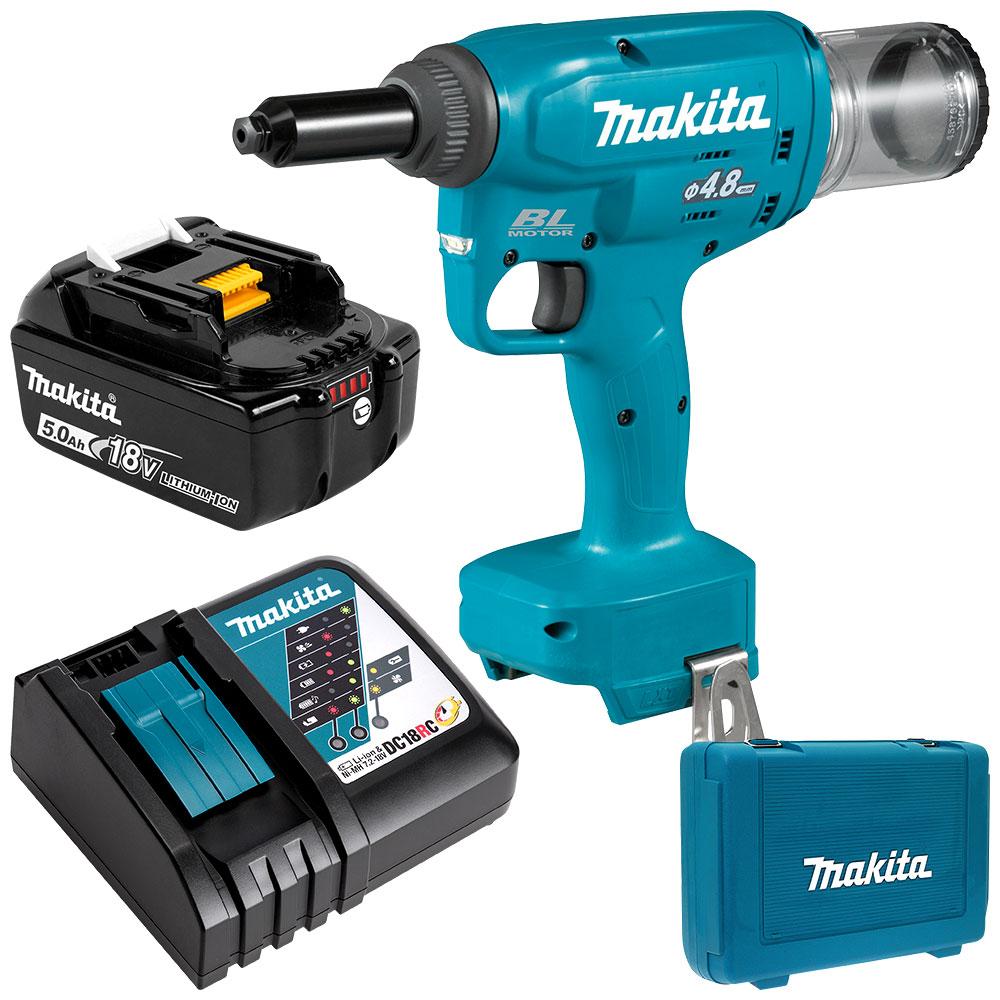 MAKITA DRV150RTE 18V LXT Brushless 2.4-4.8mm Rivet Gun KIT
