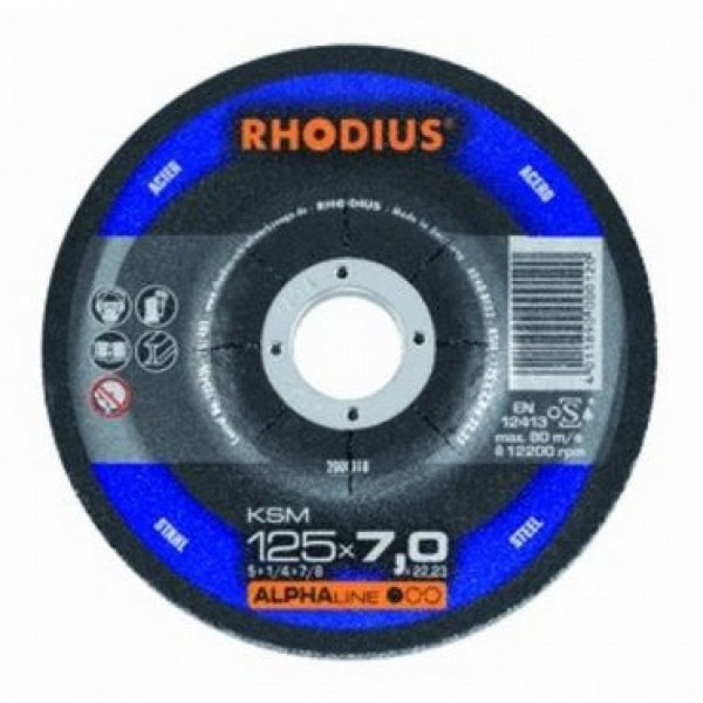 Rhodius ALPHAline KSM 115x7x22 Steel Grinding Disc - 10 Pack
