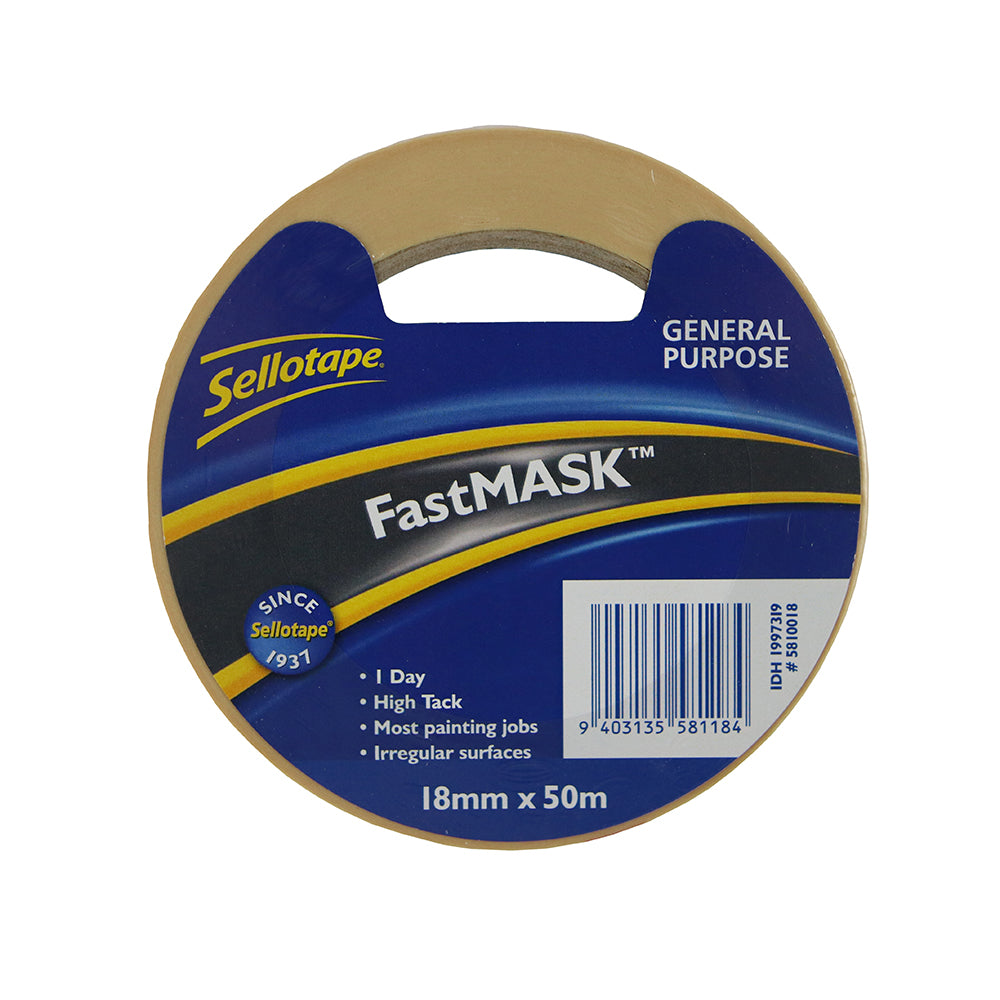 Sellotape 5810 GP FastMask 18mmx50m Pk 8