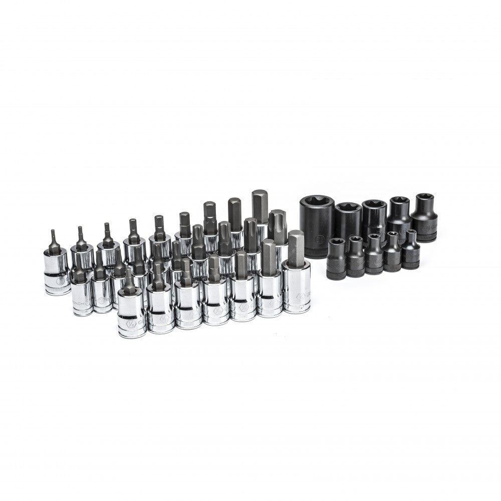 36Pc 1/4", 3/8" & 1/2" SAE/Metric Socket Set 80726