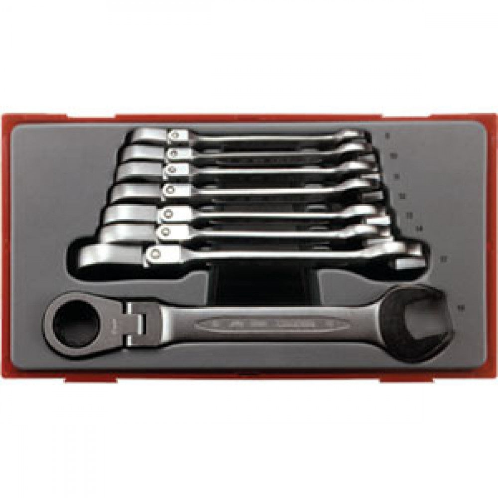 Teng 8Pc Flex-Head Rat Comb Spanner Set 8-19mm-Tc-