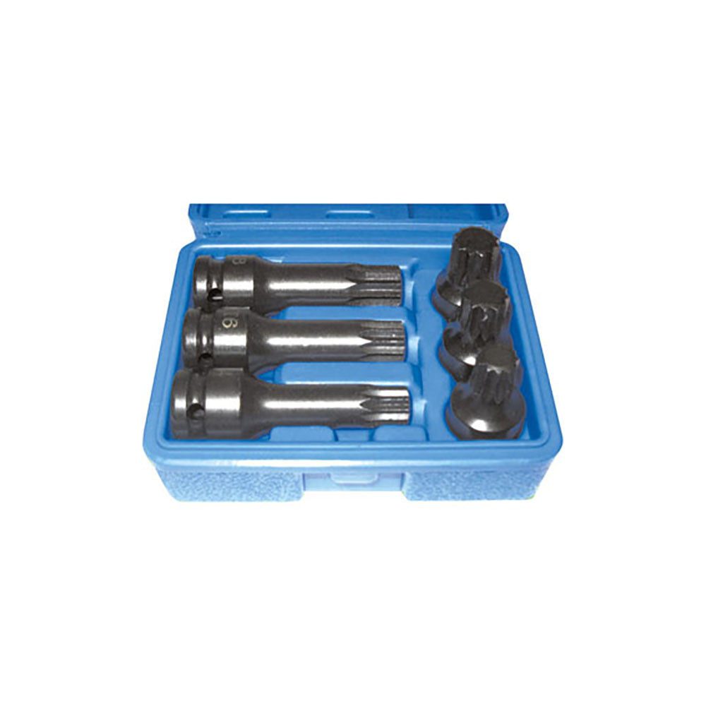 T&E Tools Socket Set 1/2" Drive 6 Piece M14-M18 Multi Spline