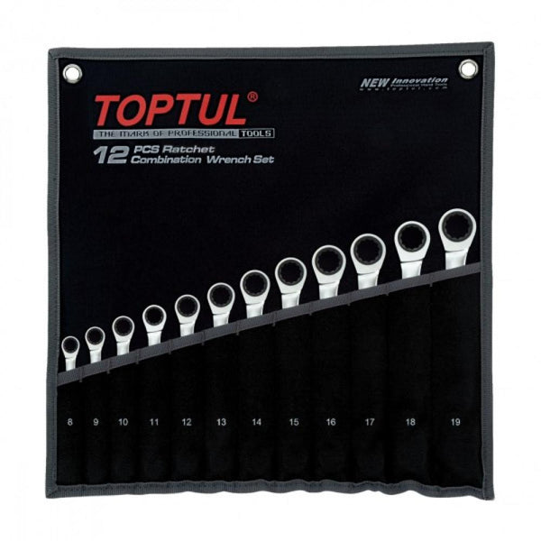 Toptul Combination Geared Wrench Set 12pce