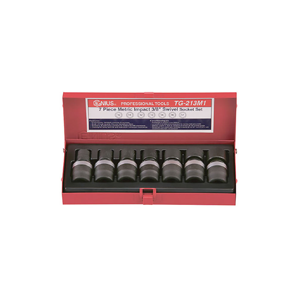 Genius 7pc 3/8" Dr. Metric Swivel Impact Socket Set