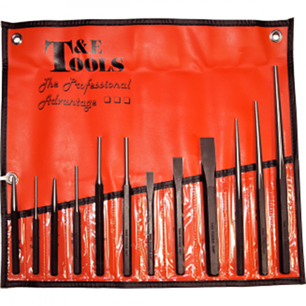 T&E Tools Chisel/Punch Set 12Pc