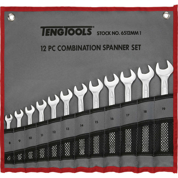 12Pc Roe Combination Spanner Set In Wallet- 8-19mm