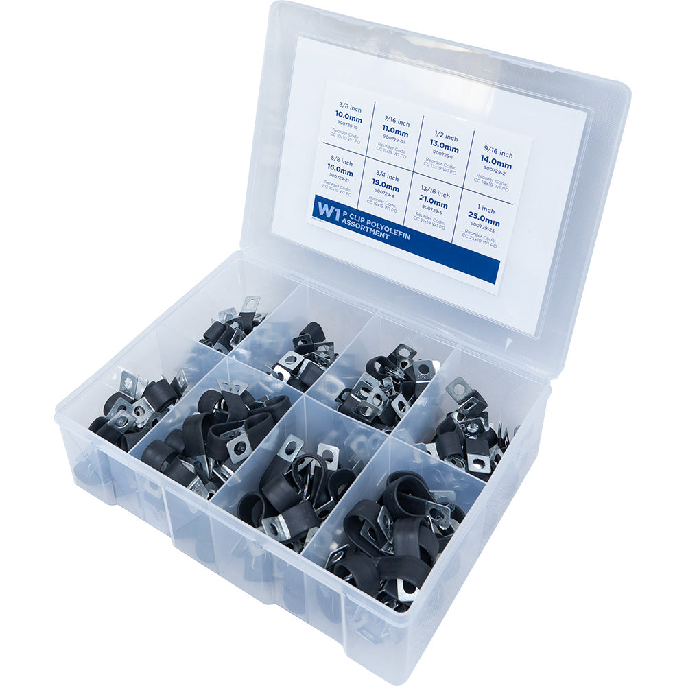 Kale 180Pc Cable Clamp Polyolefin (Pvc) P-Clip W1