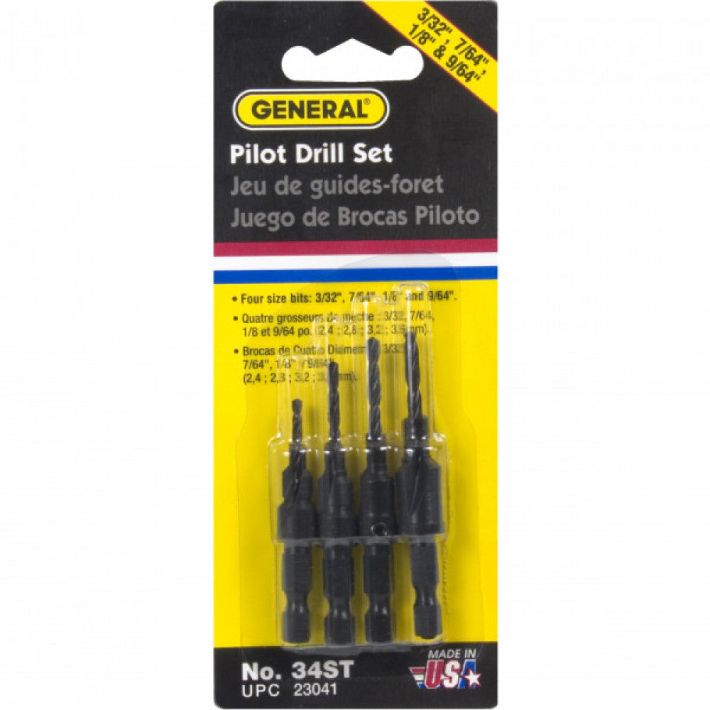 General Screw Pilot Drill Bits Set