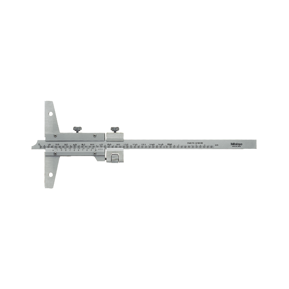 Mitutoyo Vernier Depth Gage With Fine Adjustment: 0-200mm
