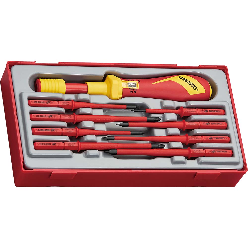 Teng 9Pc 1000V Vde Torque Screwdriver - Tc-Tray