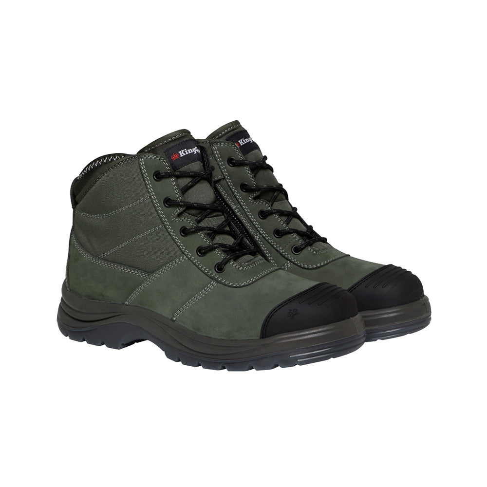 Tradie Side Zip Khaki Boots Size 7