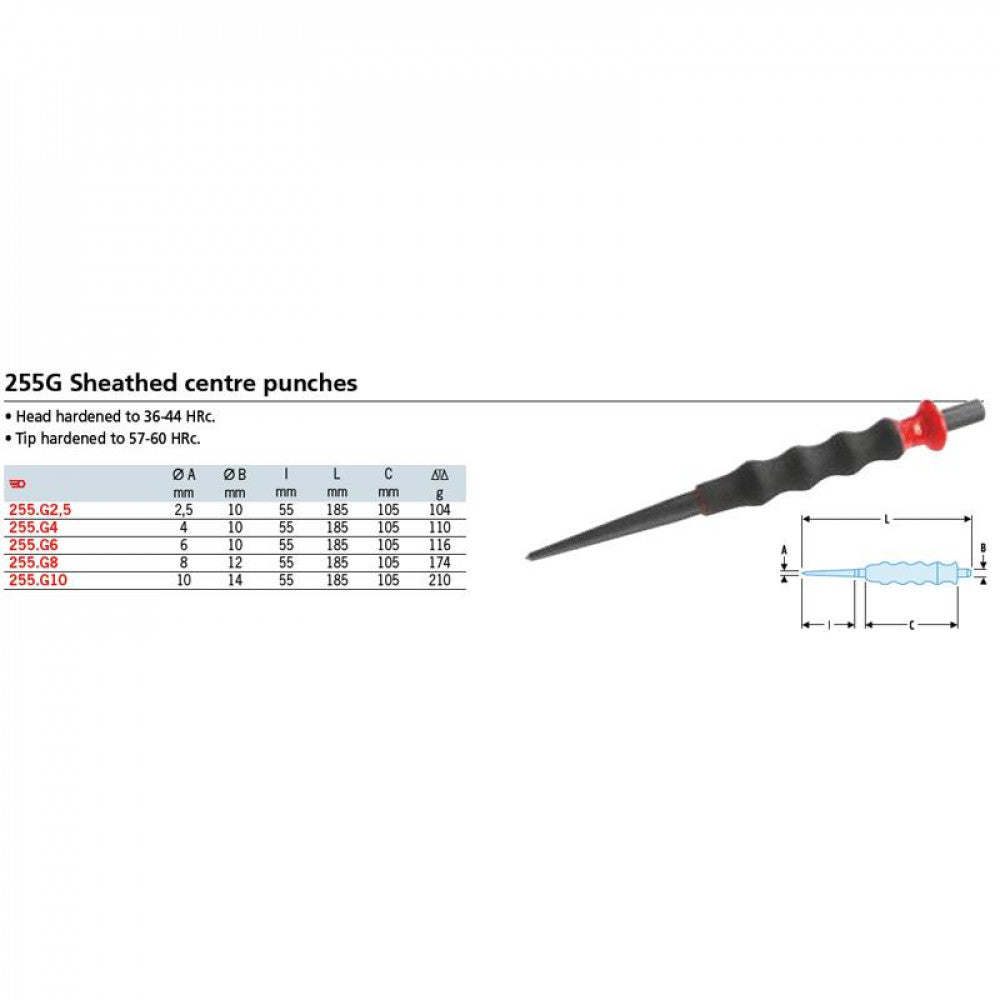 Centre Punch 2.5x185mm Facom 255.G2,5 Sheathed