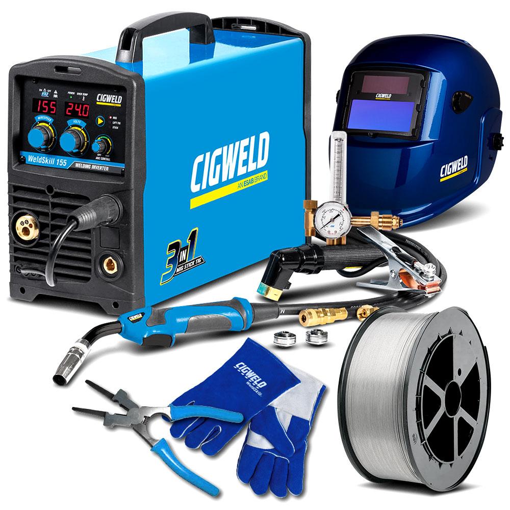 Cigweld W1PK9155 MIG-Force 3-in-1 WELDSKILL 155 MIG/TIG/MMA 1PH INVERTER 10AMP