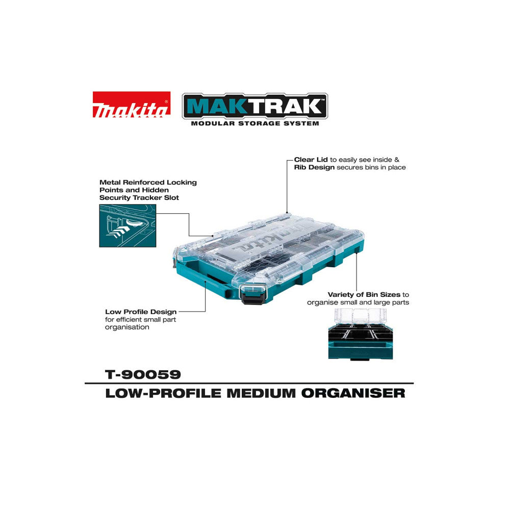 Makita MAKTRAK Low Profile Medium Organiser (T-90059)