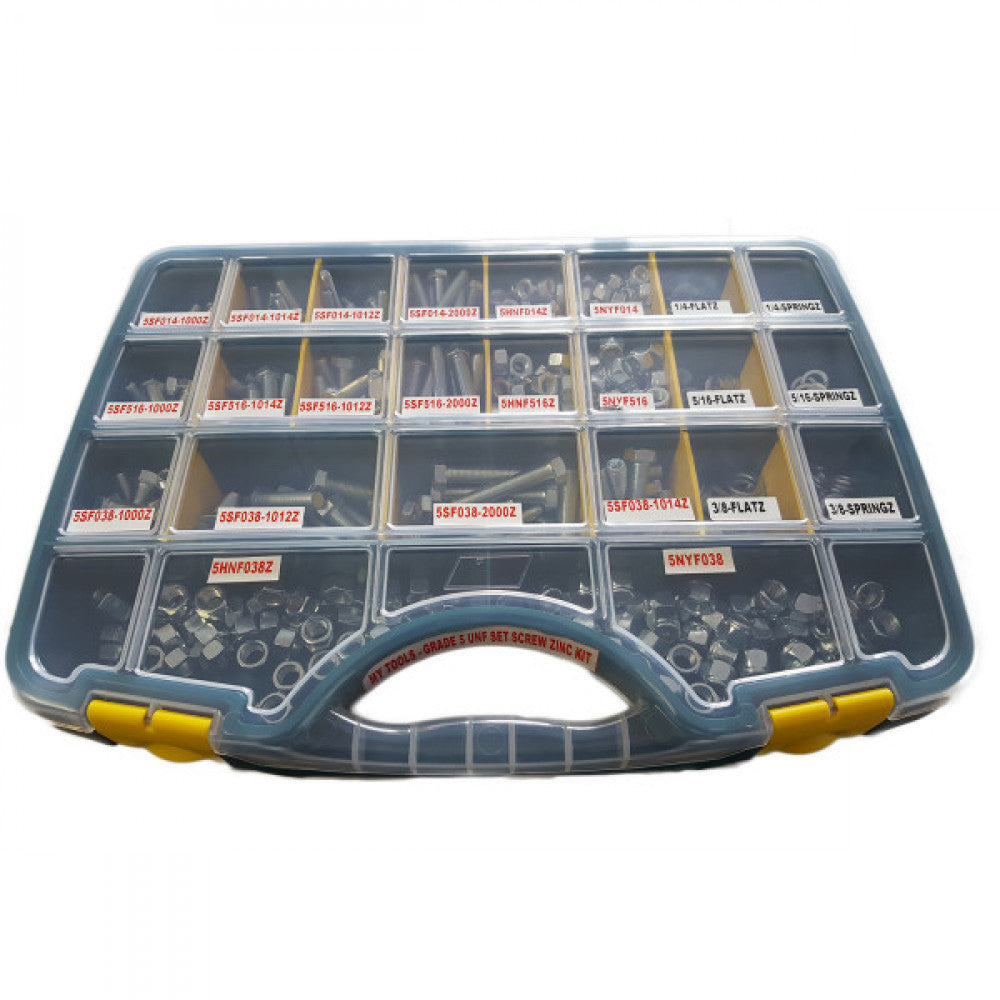 Hex Set Screw Box UNF Grade 5 Zinc Large Kit