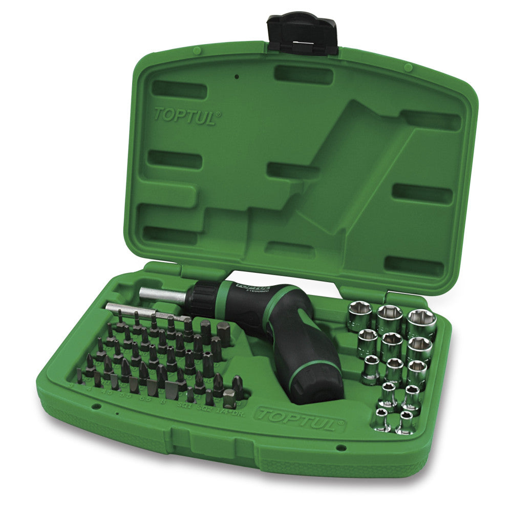 Toptul Ratcheting Offset Screwdriver & Bit Set 54 Pieces