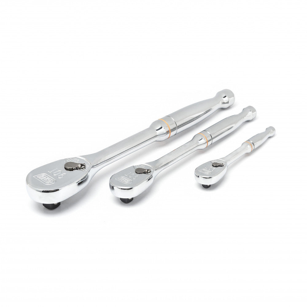 GEARWRENCH 3 Pc. 1/4", 3/8" & 1/2" Drive 90-Tooth Teardrop Ratchet Set - 81206T