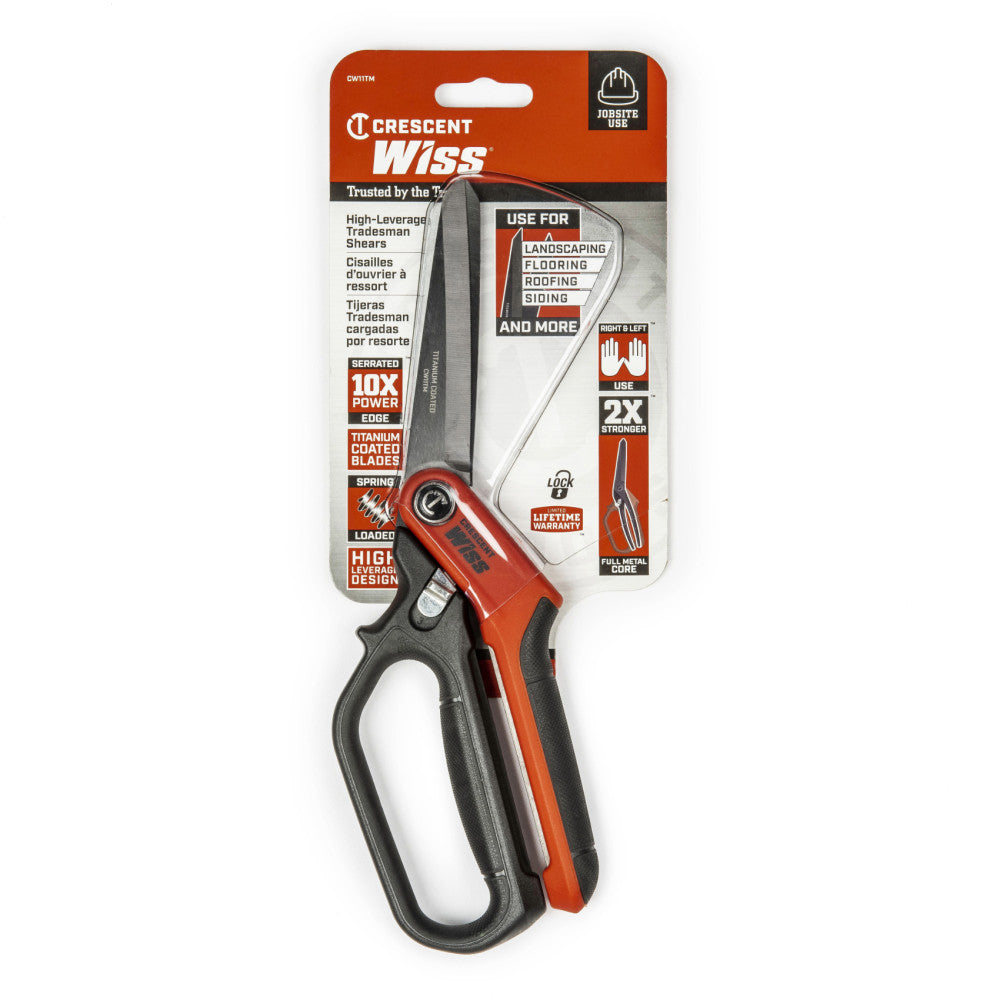Crescent 11 Heavy-Duty Titanium Coated Single Ring Tradesman Shears