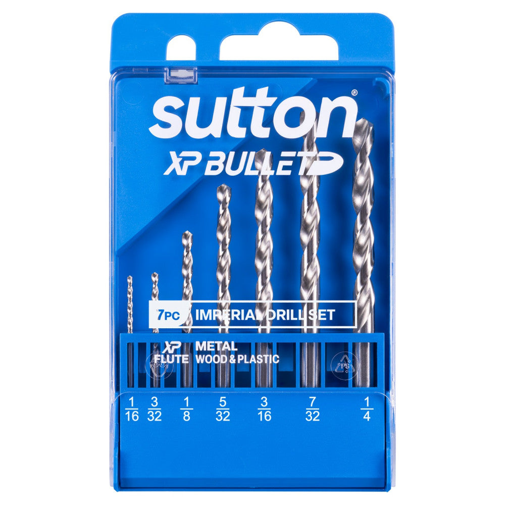 XP Bullet Jobber Drill 7 Piece Set 1/16-1/4 in