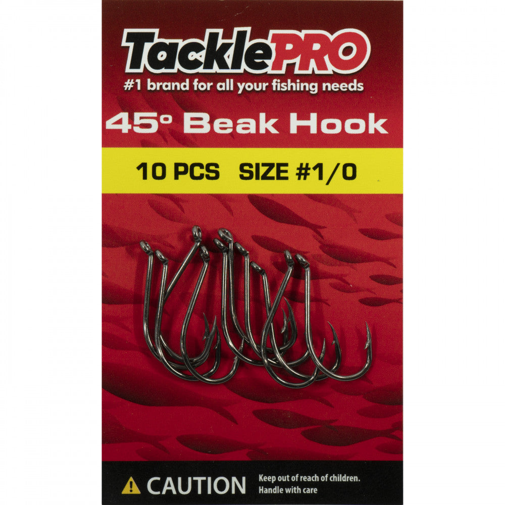 Tacklepro 45Deg. Beak Hook #1/0 - 10Pc