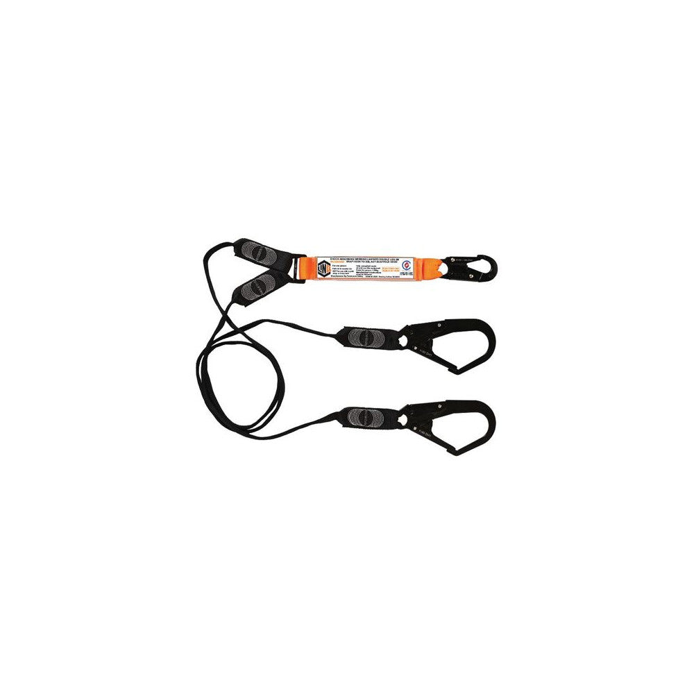 Elite Double Leg Shock Absorbing Webbing Lanyard With Hardware SN & SD X2 - LINQ