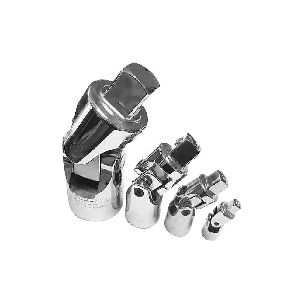 T&E Tools 1/4", 3/8" 1/2" And 3/4" Dr. Chrome Univ. Joint Set